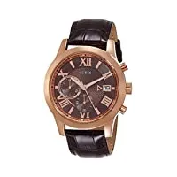 guess hommes chronographe quartz montre avec bracelet en cuir w0669g1