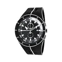 momo design highway homme 47mm chronographe bracelet silicone noir quartz cadran noir montre md1113bk-41
