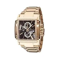 yves camani - yc1060-f - escaut - montre homme - quartz analogique - cadran noir - bracelet acier plaqué doré