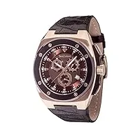 yves camani - yc1072-a - quentin - montre homme - quartz analogique - cadran marron - bracelet cuir noir