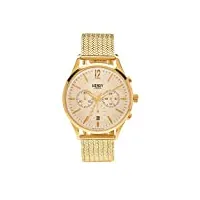 henry london - hl41-cm-0020 - montre mixte - quartz - chronographe - bracelet acier inoxydable doré