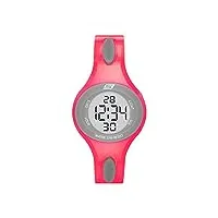 skechers watch sr2022 polliwog digital display, chronograph, water resistant, backlight, alarm, pink