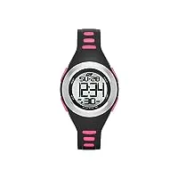skechers women's tennyson quartz metal and silicone digital watch color: silver, black/pink (model: sr2019)