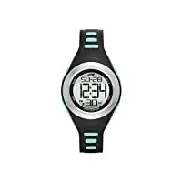 skechers watch sr2020 tennyson digital display, chronograph, water resistant, backlight, alarm, black/mint green