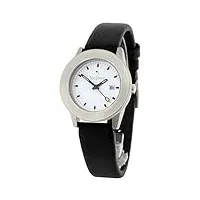 tectonic - 41-1104-14 - montre femme - quartz analogique - cadran blanc - bracelet cuir noir