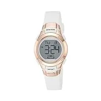 armitron sport 45/7012 montre chronographe numérique avec bracelet en résine pour femme, blanc/or rose., 27 mm, chronographe, numérique