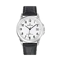 certus - 610724 - montre homme - quartz analogique - cadran blanc - bracelet cuir noir