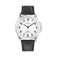 certus - 610743 - montre homme - quartz analogique - cadran blanc - bracelet cuir noir