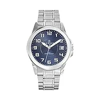 certus - 616222 - montre homme - quartz analogique - cadran bleu - bracelet acier argent