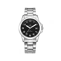 certus - 616223 - montre homme - quartz analogique - cadran noir - bracelet acier argent