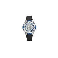 tekday - 653878 - montre mixte - quartz digital - cadran blanc - bracelet plastique noir