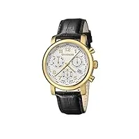 wenger mixte adulte chronographe quartz montre avec bracelet en cuir urban classic chrono 01.1043.106