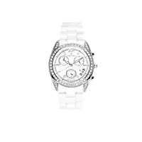 stella maris - stm15f1 - montre femme - quartz analogique - cadran blanc - bracelet céramique blanc