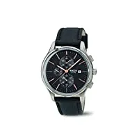 boccia - 3756-02 - montre homme - quartz - chronographe - chronomètre - bracelet cuir noir