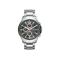 armani exchange montre pour homme, mouvement chronographe à quartz, boîtier en acier inoxydable de 46 mm avec bracelet en acier inoxydable, ax2163
