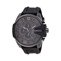 diesel montre pour homme chief series, mouvement chronographe à quartz, boîtier en acier inoxydable noir de 51 mm avec bracelet en acier inoxydable, dz4378