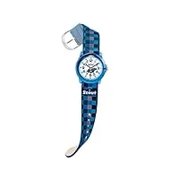 scout - 280305015 - montre garçon - quartz analogique - cadran multicolore - bracelet plastique bleu