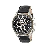 seiko homme chronographe quartz montre avec bracelet en cuir ssb183p1