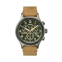 timex homme chronographe quartz montre avec bracelet en cuir tw4b04400