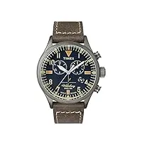 timex homme chronographe quartz montre avec bracelet en cuir tw2p84100
