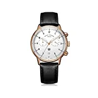 dufa deutsche uhrenfabrik mixte chronographe quartz montre avec bracelet en cuir df-9003-04