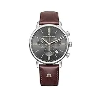 maurice lacroix hommes chronographe quartz montre avec bracelet en cuir el1098-ss001-311-1