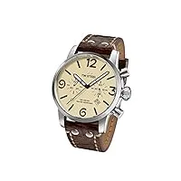 tw steel mixte chronographe quartz montre avec bracelet en cuir ms23