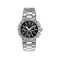 versace mystique sport vfg170016 montre pour homme avec chronographe et bracelet en acier inoxydable 46 mm, bracelet