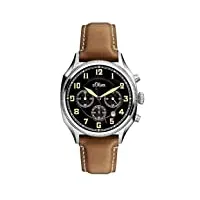 s.oliver hommes chronographe quartz montre avec bracelet en cuir so-3180-lc