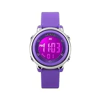 skmei - montre digitale mixte pour enfant - Éclairage led - alarme, jour de la semaine- violet