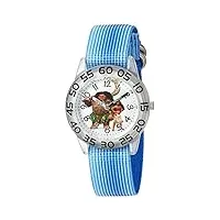 disney boys' moana analog-quartz watch with nylon strap, blue, 19 (model: wds000039)