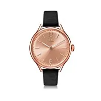 ice-watch - ice time black rose-gold- small - montre noire pour femme avec bracelet en cuir - 013065 (small)