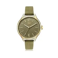 ice-watch - ice time khaki - montre verte pour femme avec bracelet en cuir - 013056 (medium)