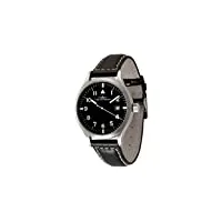 zeno watch basel montre pour homme analogiques automatique avec bracelet de cuir 8664-a1