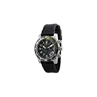 zeno-watch hommes montre - airplane diver quartz chronograph numbers, black/green - 6349q-chrono-a1-8
