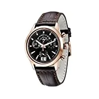 zeno-watch hommes montre - gentleman chronograph big date q gold plated - 6662-8040q-pgr-f1