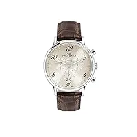 philip watch hommes chronographe quartz montre avec bracelet en cuir r8271695001