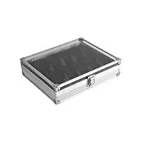 yosoo boîte présentoir coffret à montre en aluminium pour 6/12 montres automatiques apparence Élégante avec serrure pour femme homme (12 emplacements)