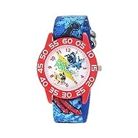 disney boys puppy dog analog-quartz watch with nylon strap, blue, 16 (model: wds000427)