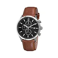 boccia homme chronographe quartz montre avec bracelet en cuir 3753-04