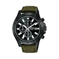 lorus hommes chronographe quartz montre avec bracelet en tissu rm301ex9