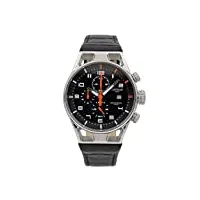 montecristo chrono - montre chronographe pour homme, 41 mm, cuir noir