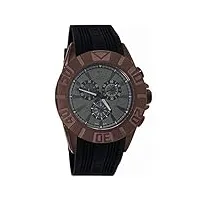 cerruti - 1881 - montre homme - quartz analogique - bracelet caoutchouc noir - marron chronographe - crwa042m233q