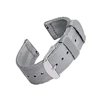 archer watch straps | ceinture de sécurité bracelets de remplacement en nylon facilement interchangeables pour montre homme et femme | gris, 20mm