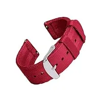 archer watch straps | ceinture de sécurité bracelets de remplacement en nylon facilement interchangeables pour montre homme et femme | rouge, 20mm