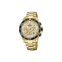 festina montre pour homme f20364/1 the originals boîtier en acier inoxydable doré bracelet en acier inoxydable doré
