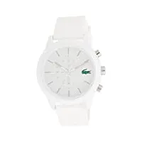 lacoste montre chronographe à quartz pour homme avec bracelet en silicone blanc - 2010974