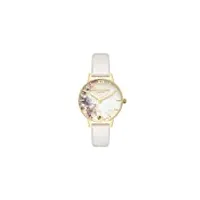 olivia burton montre analogique à quartz pour femme avec bracelet en cuir rosé - ob16pp45