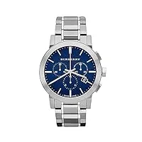 burberry bu9363 montre chronographe ronde de luxe pour femme avec bracelet en acier inoxydable et cadran bleu 42 mm