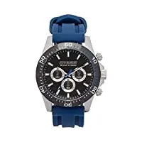 cressi nereus watch montre analogique quartz sport étanche 200 m avec chronographe et calendrier mixte, bleu/noir, uni